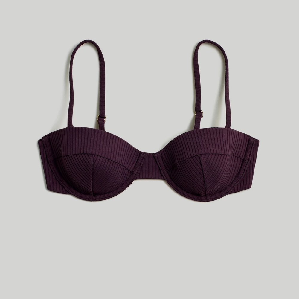 NWT ribbed balconette bikini top